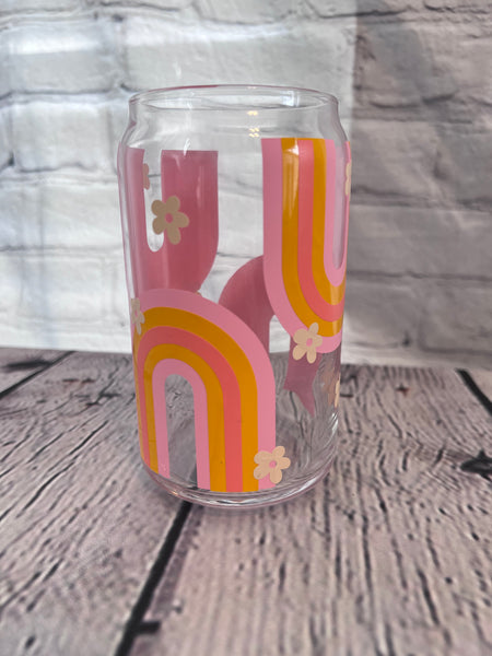 Libbey Beer Can Glass Rainbow Designs Graphic by Writerfantast