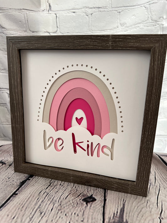 Be kind 3D paper art shadowbox