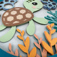 Kids sea turtle 3D paper art in a shadowbox