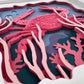 Crab 3D paper art in a shadowbox