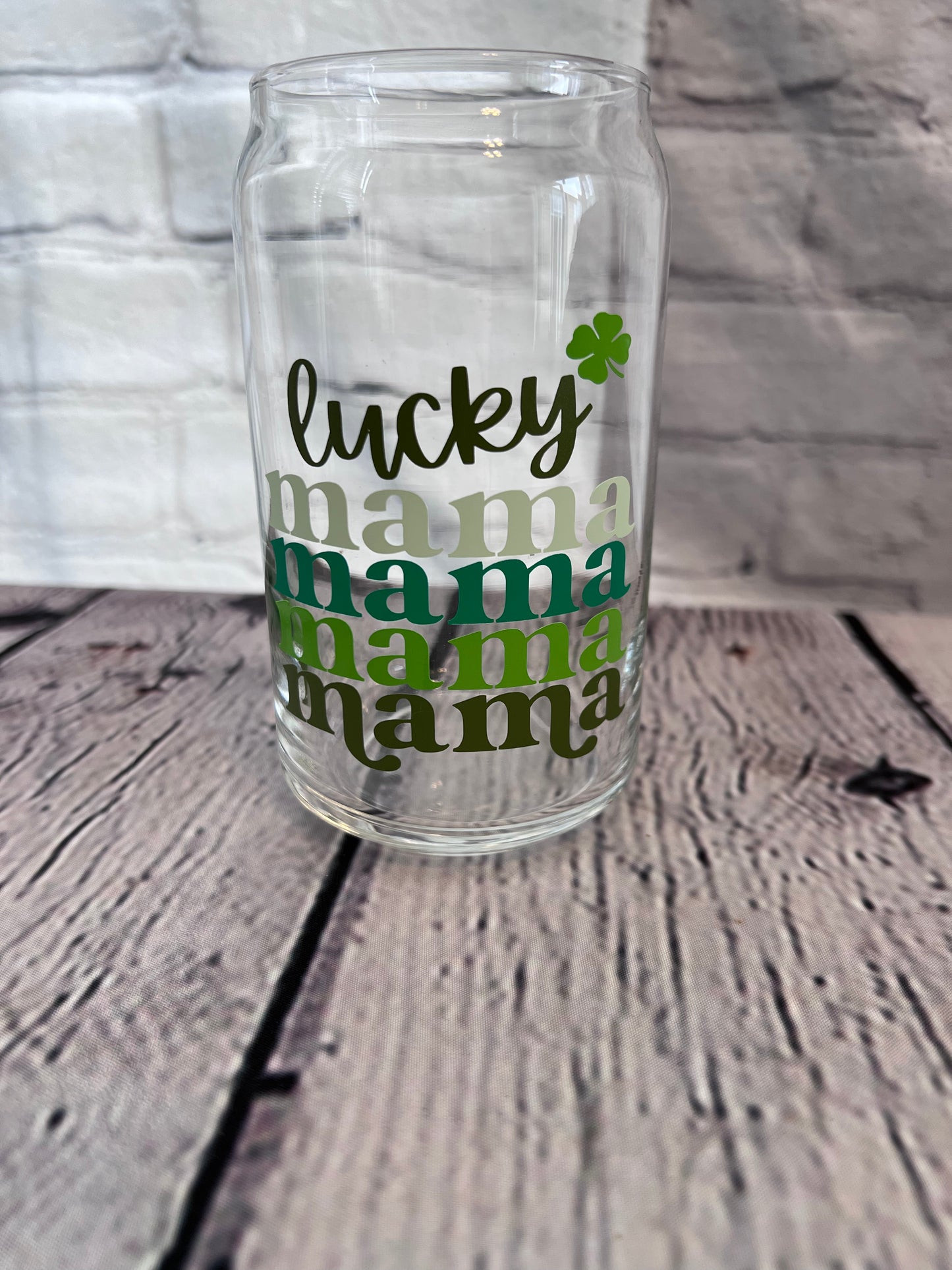 Lucky mama beer can glass