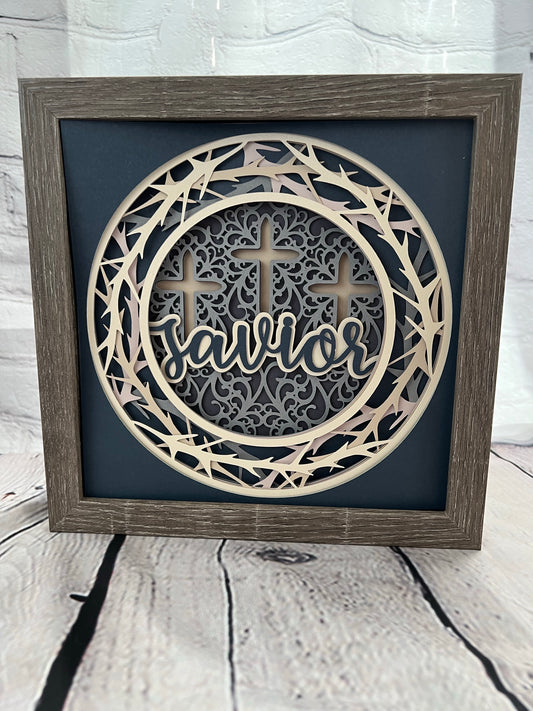 Savior 3D paper art shadowbox