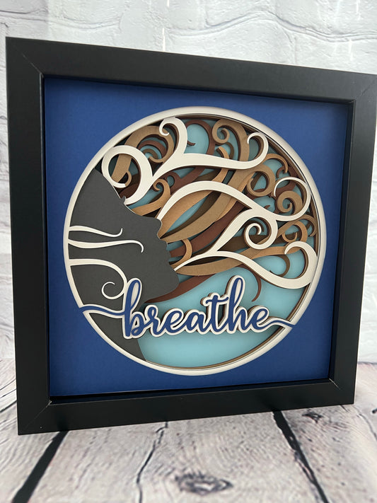 Breathe 3D paper art shadowbox