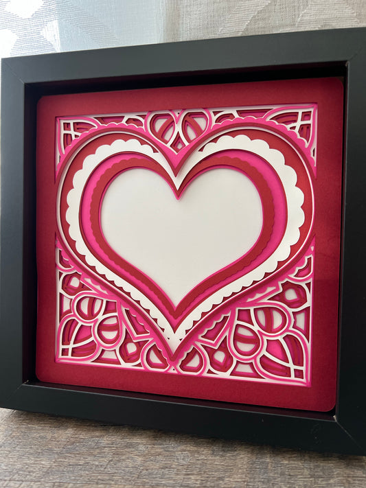 Heart photo 3D paper art shadowbox