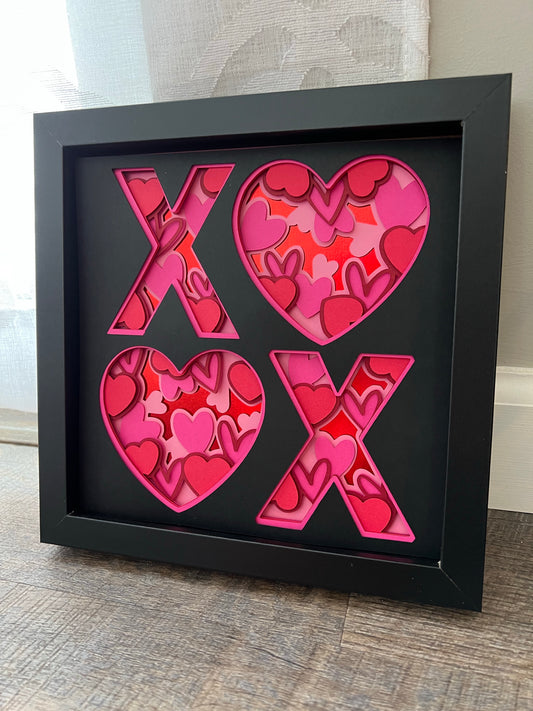 XO 3D paper art shadowbox