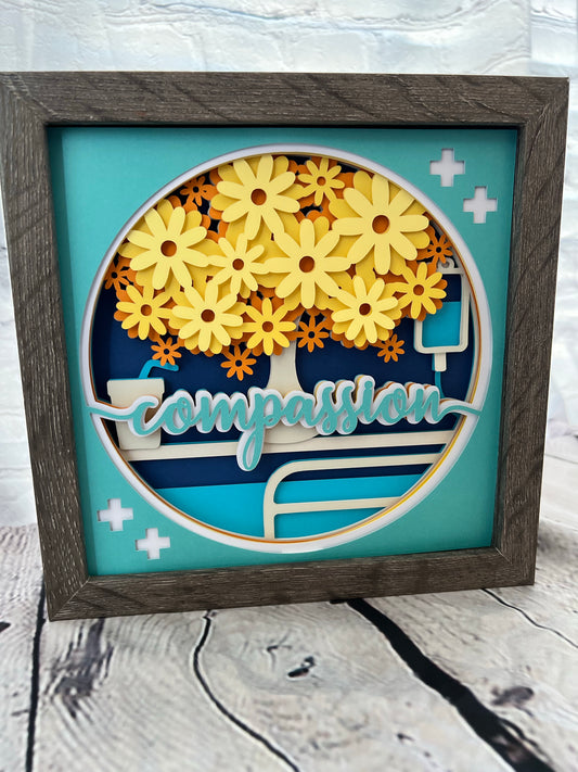 Compassion 3D paper art shadowbox