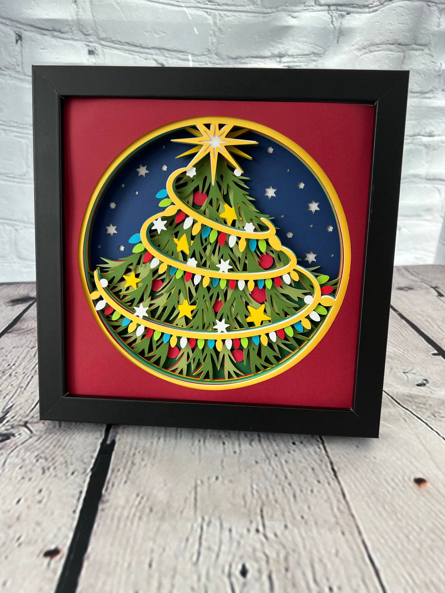 Christmas tree 3D paper art shadowbox