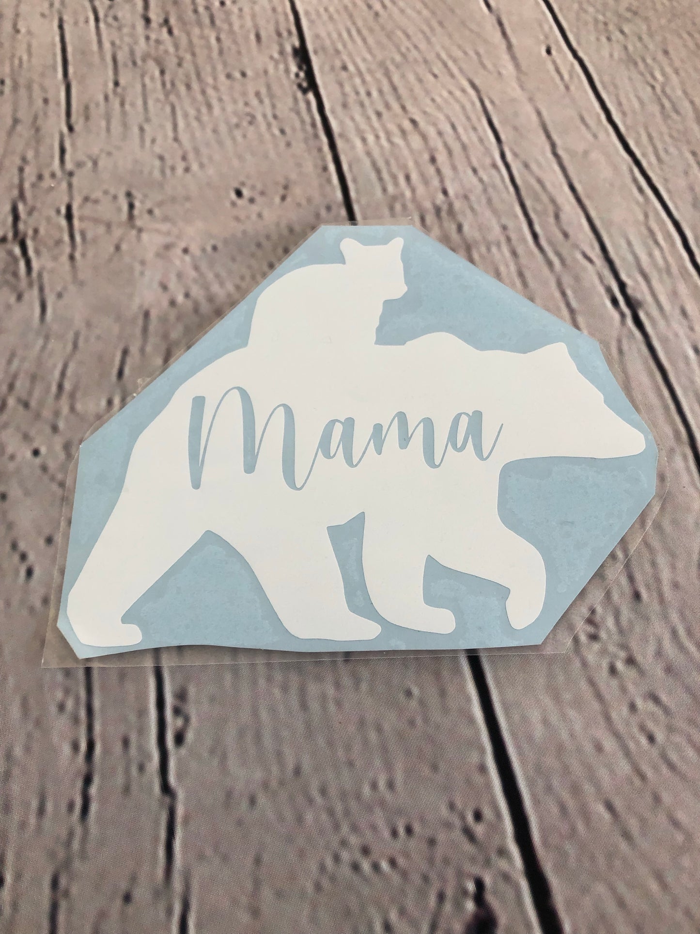 Decal Mama bear with one cub