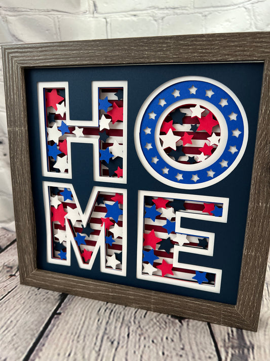 Home- Americana 3D paper art shadowbox