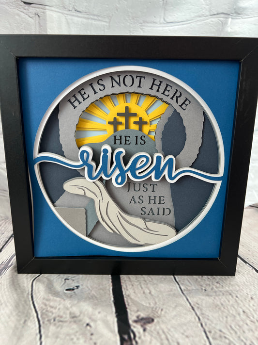 Risen 3D paper art shadowbox