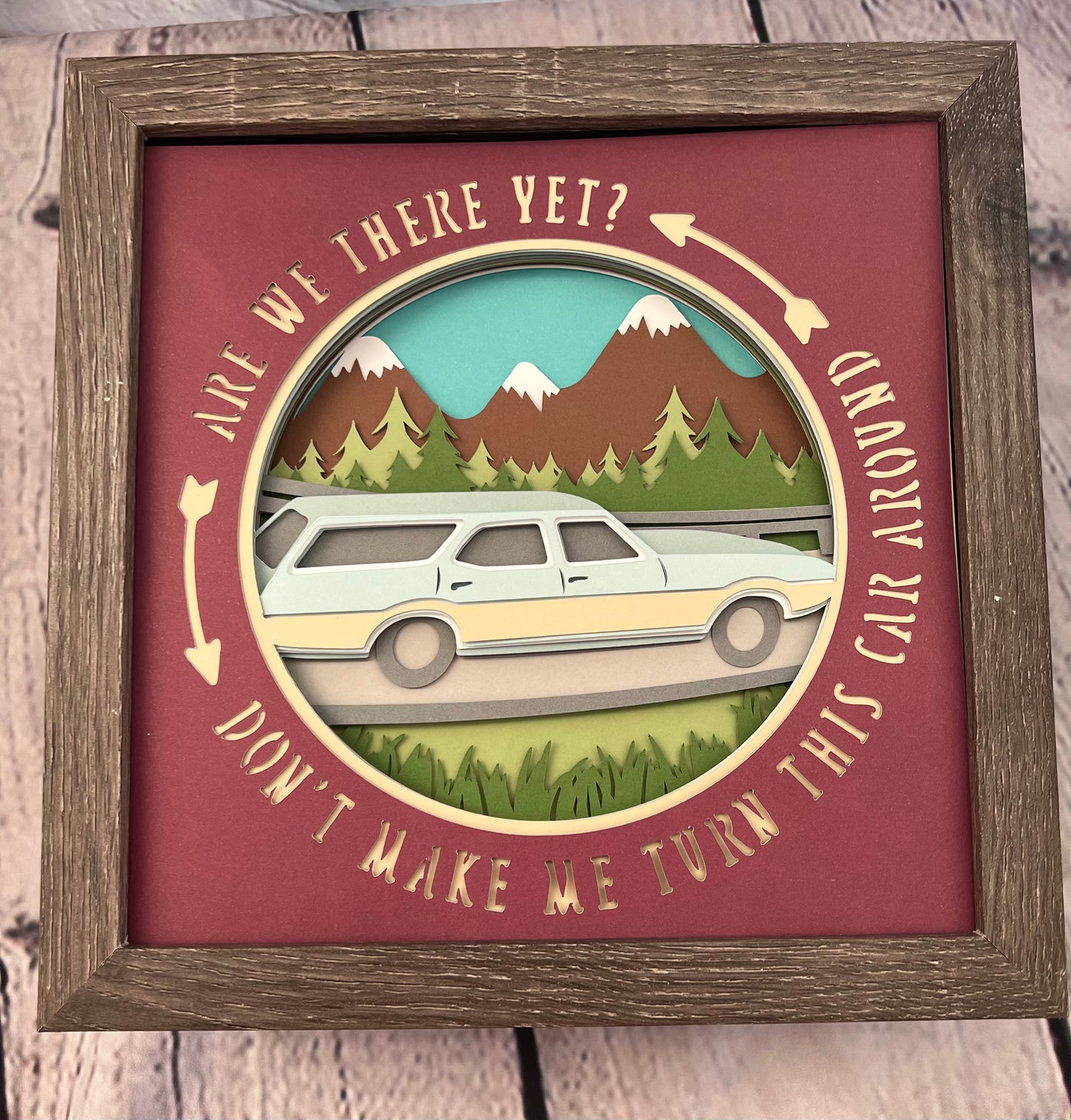 Are we there yet? 3D paper art in a shadowbox