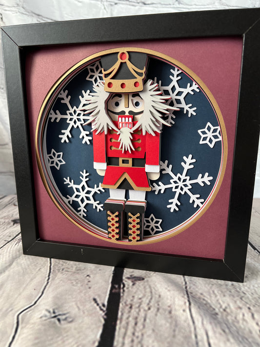 Nutcracker 3D paper art shadowbox