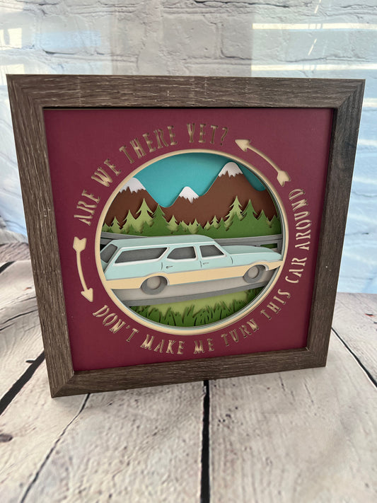 Are we there yet? 3D paper art in a shadowbox