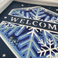 Winter welcome 3D paper art in a shadowbox