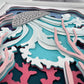 Jellyfish 3D paper art in a shadowbox