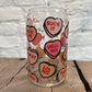 Cranky conversation hearts beer can glass