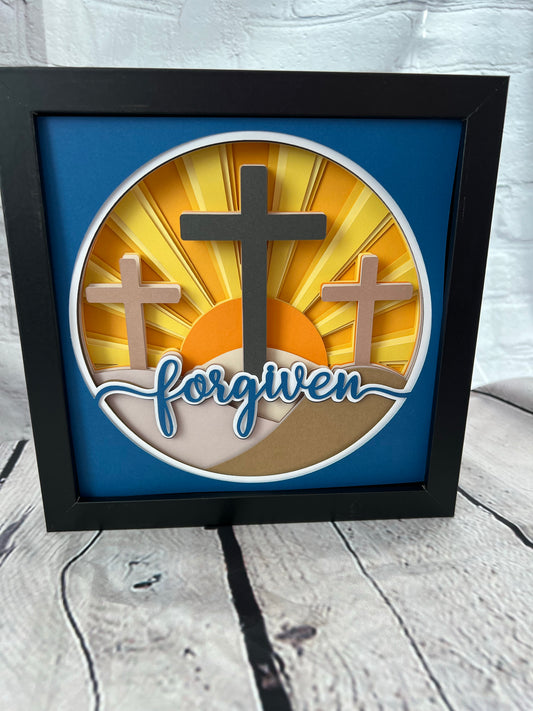 Forgiven 3D paper art shadowbox