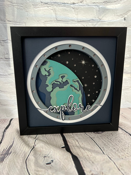 Explore 3D paper art shadowbox