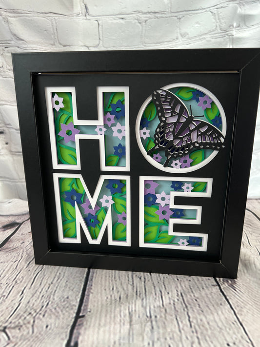 Home- Butterfly 3D paper art shadowbox