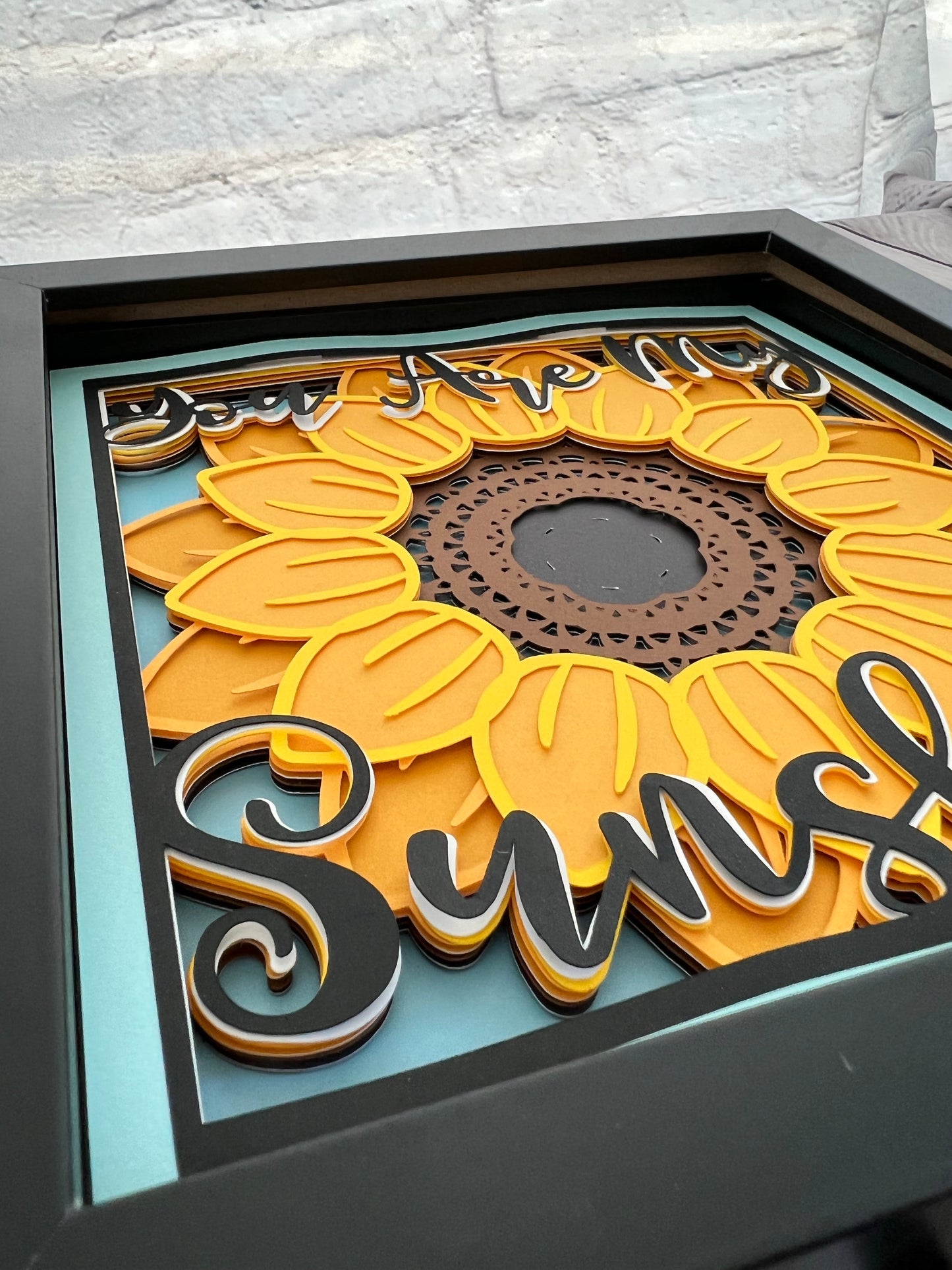 You are my sunshine sunflower 3D paper art shadowbox