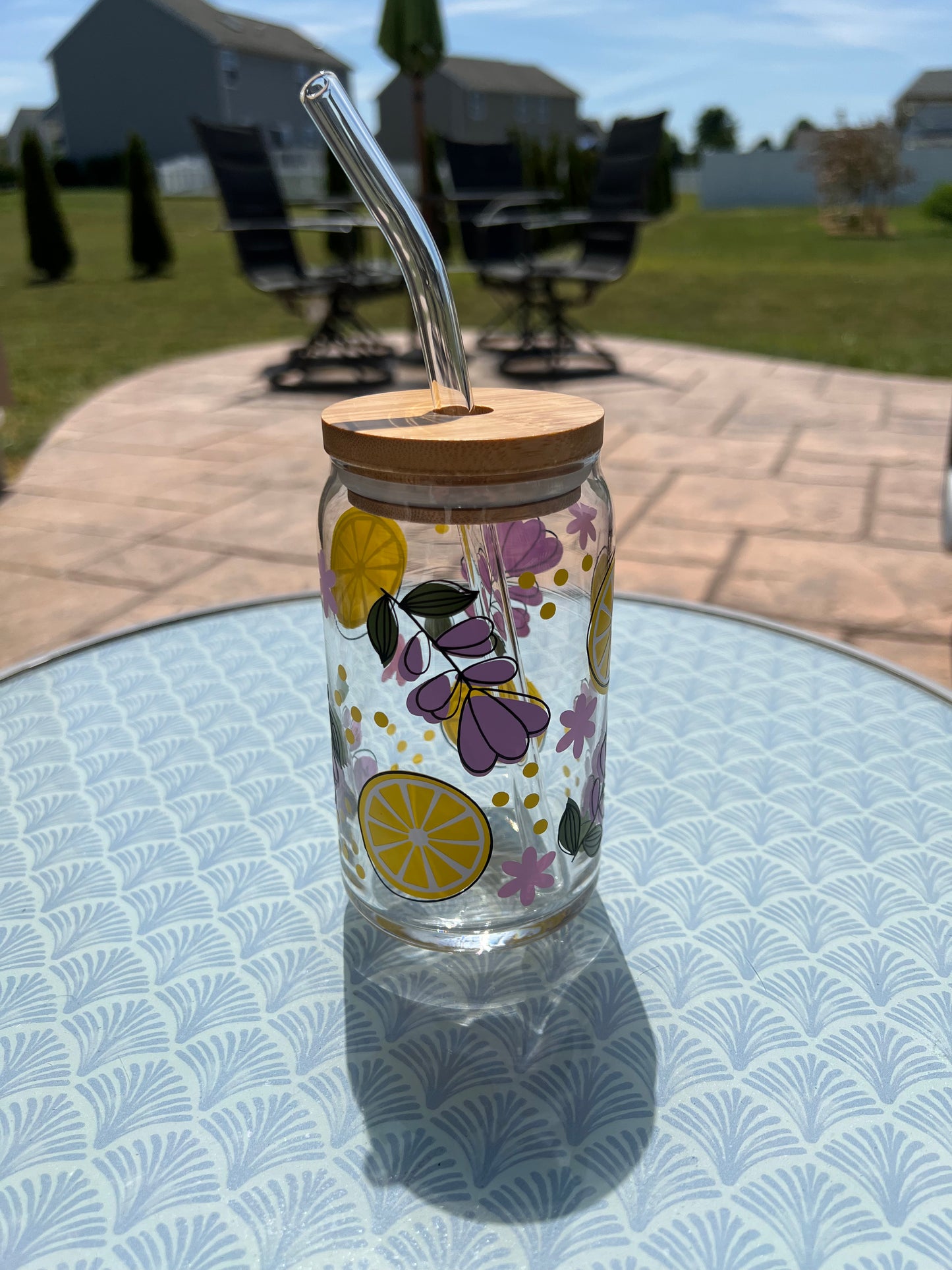 Lavender lemonade beer can glass