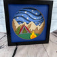 Camping under the stars 3D paper art in a shadowbox