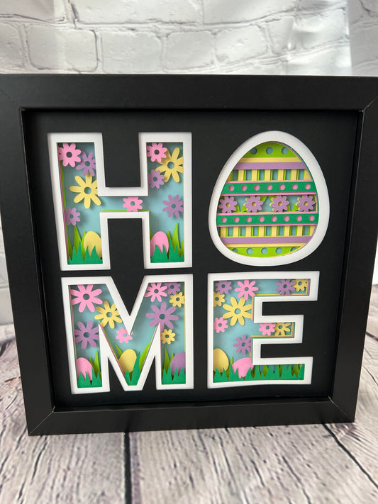 Home- Easter 3D paper art shadowbox