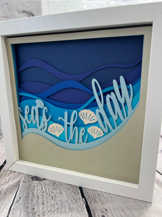 Seas the day 3D paper art shadowbox