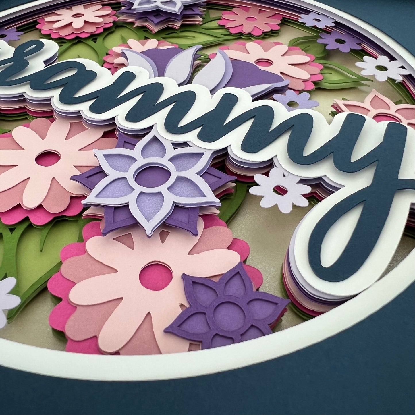 Grammy floral 3D paper art shadowbox