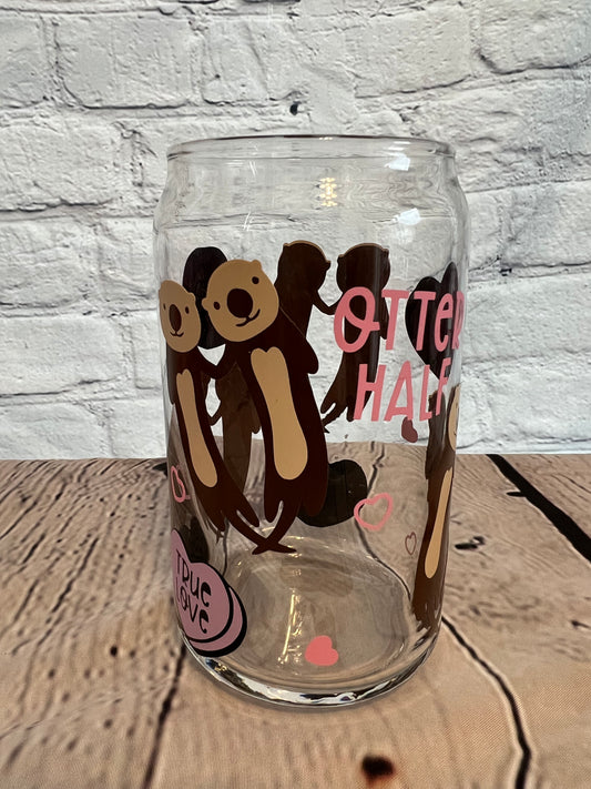 Otter half beer can glass