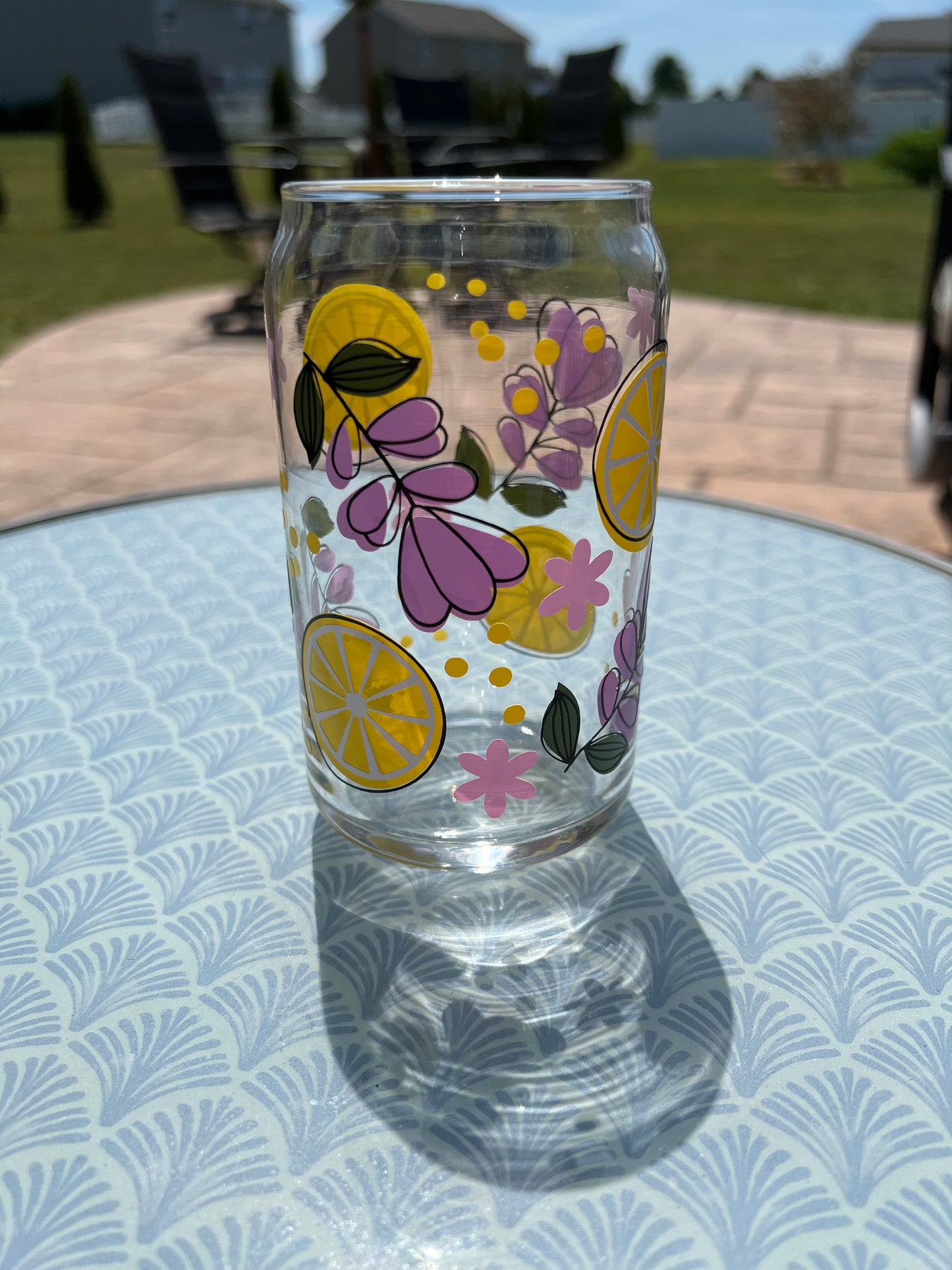 Lavender lemonade beer can glass